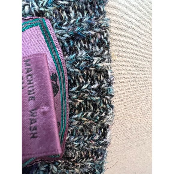 Concrete Mix Sweater‎ Pullover Large 3D Chunky Knit Striped Vintage 80s Textured - Picture 3 of 9